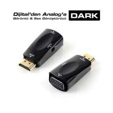 Dark HDMI Erkek to VGA Dişi + Ses Çevirici