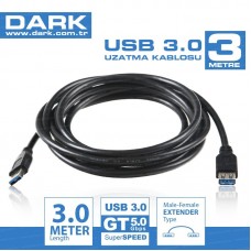 Dark USB Uzatma Kablosu Siyah (3m)