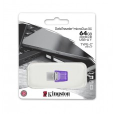 Kingston 64GB DT MicroDuo 3C Usb 3.2 Gen 1 Gri-Mor