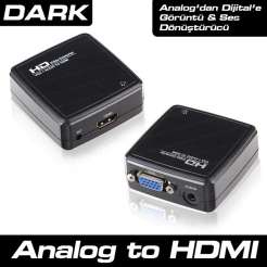 Dark VGA Erkek to HDMI Dişi Çevirici 1